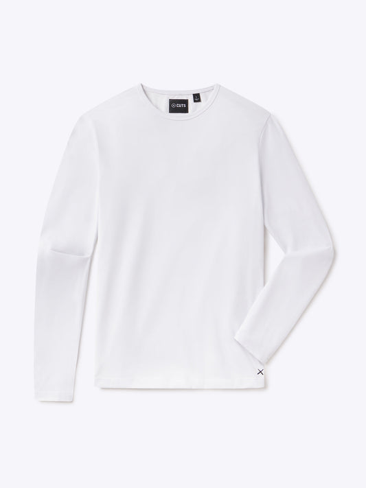 AO Forever Long Sleeve Tee | White Classic-Fit PYCA Pro®