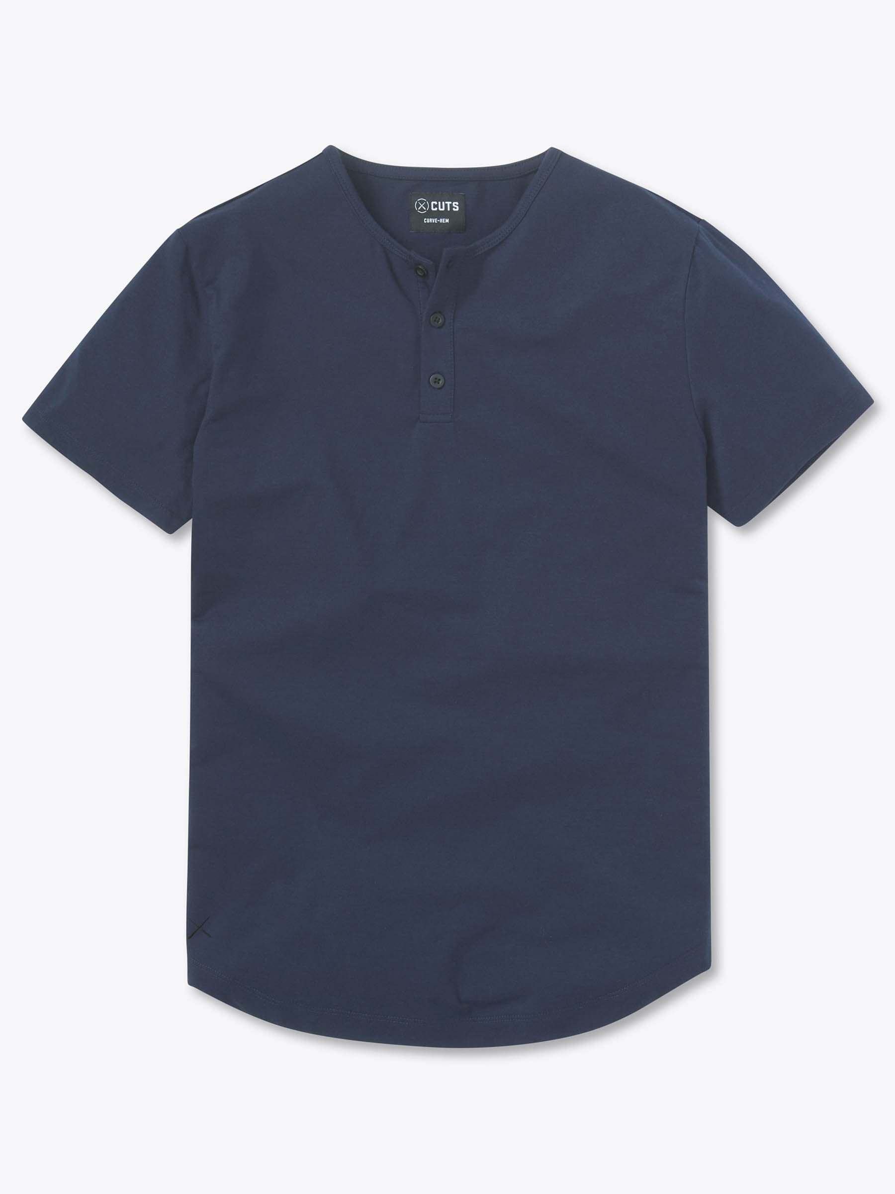 AO Henley Curve-Hem | Pacific Blue Signature-fit PYCA Pro®