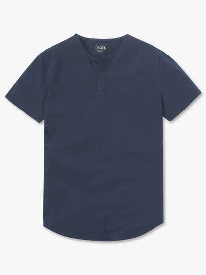 AO Henley Curve-Hem | Pacific Blue Signature-fit PYCA Pro®
