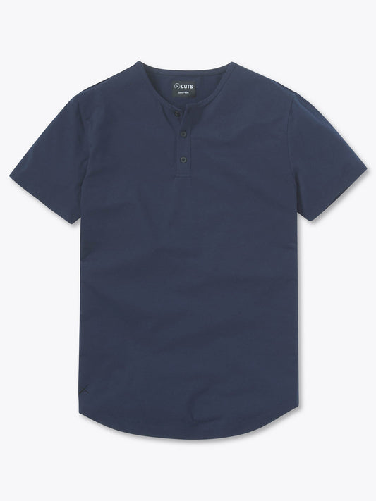AO Henley Curve-Hem | Pacific Blue Signature-fit PYCA Pro®
