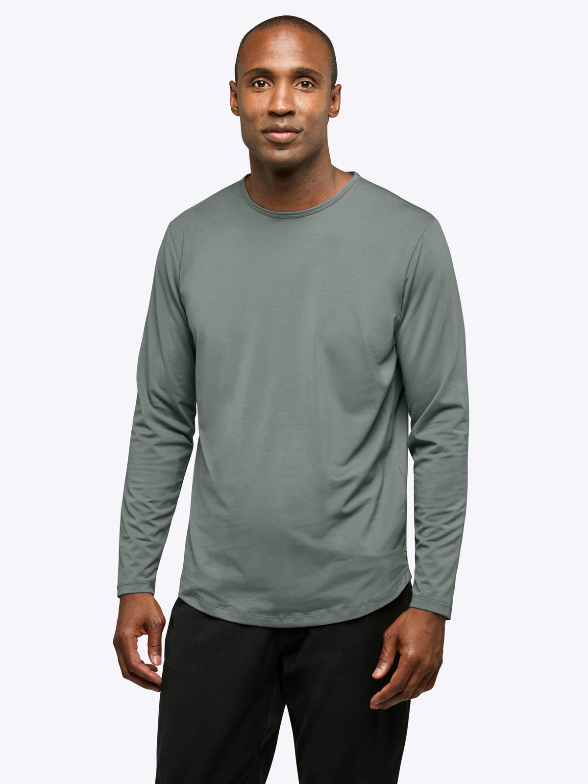 AO Long Sleeve Curve-Hem Tee | Sage Signature-fit PYCA Pro®