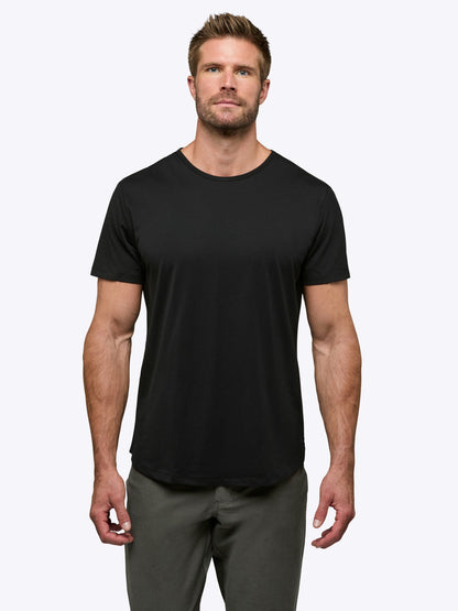 AO Curve-Hem Tee | Black Signature-fit PYCA Pro®