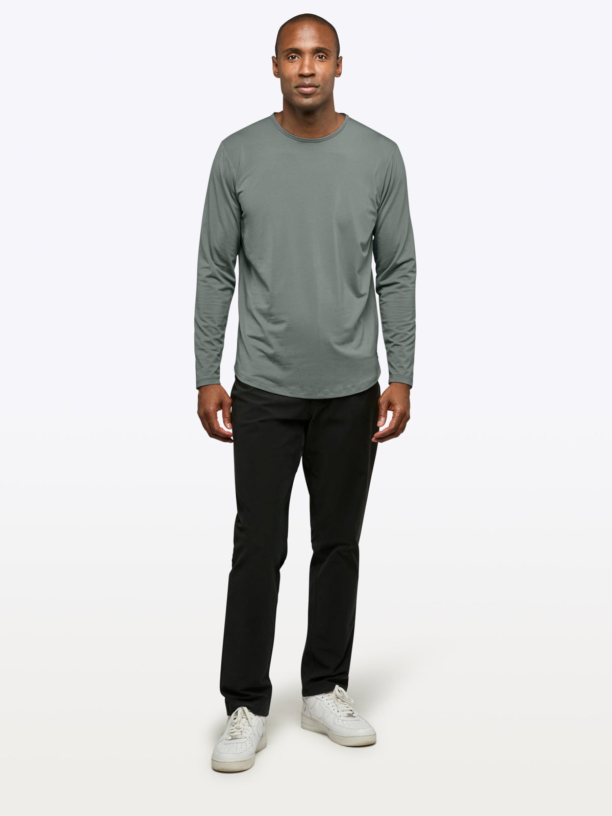 AO Long Sleeve Curve-Hem Tee | Sage Signature-fit PYCA Pro®