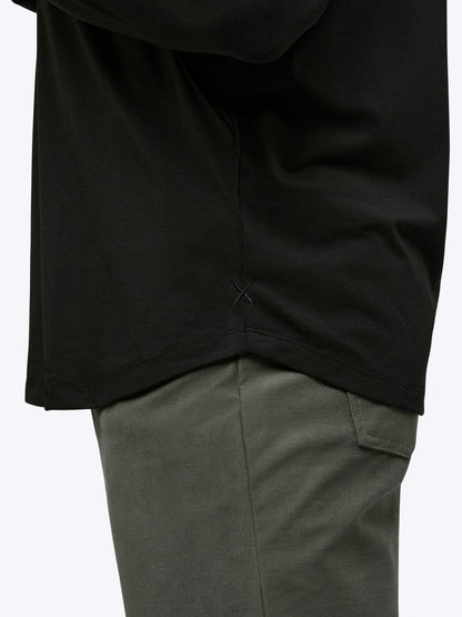 AO Long Sleeve Curve-Hem Tee | Black Signature-fit PYCA Pro®